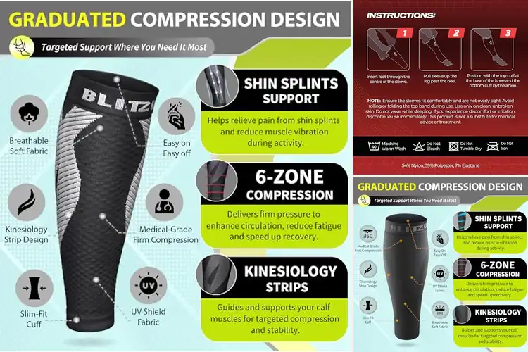 Detailed view of Best Calf Compression Sleeves