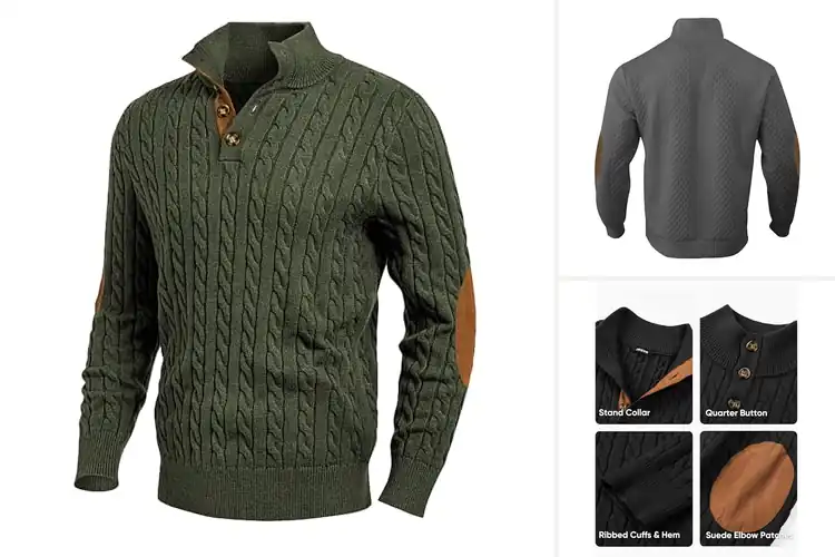 Detailed view of Best Elbow Patch Sweaters For Men: Stylish Comfort Picks
