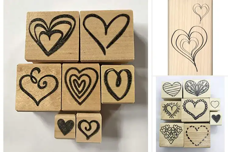 Detailed view of Best Handcrafted Rubber Print Quality Hearts Stamps