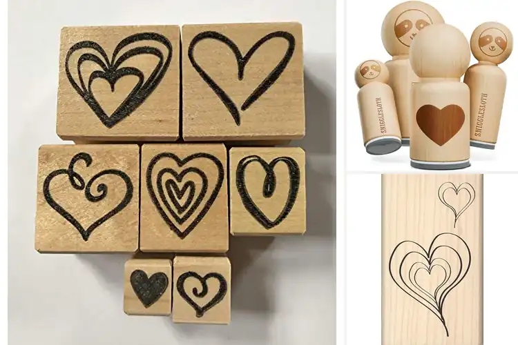 Detailed view of Best Made In Usa Valentine S Hearts Rubber Stamps