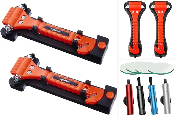 Detailed view of Best Safe Storage Car Hammer With Bracket